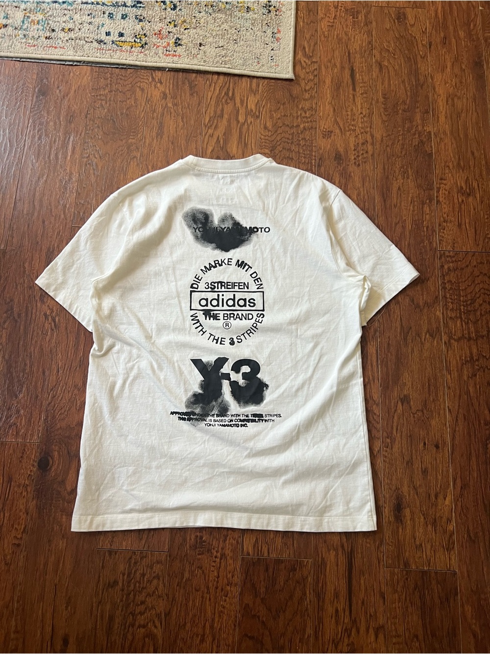 Share Yohji Yamamoto Adidas Y-3 White T-Shirt Y3 Graphic Staff Tee Size Medium